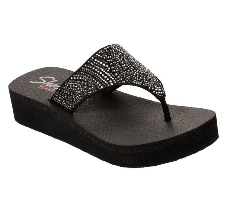 Skechers Vinyasa - Stone Candy - Womens Flip Flops Black [AU-OU9163]